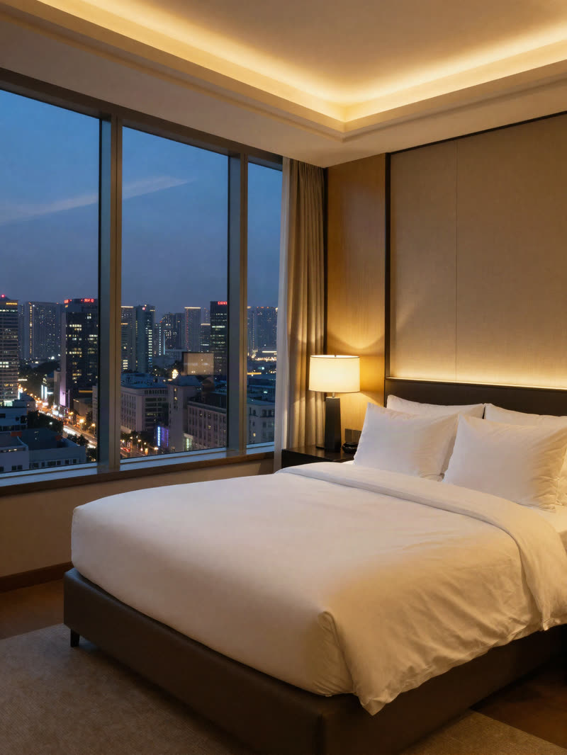 Suite de hotel con vista a la ciudad
